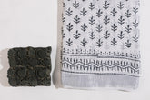 White Linen Hand Block Saree